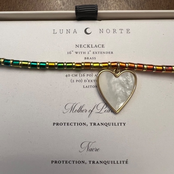 Luna Norte mother of Pearl multi coloured necklace - Picture 2 of 3